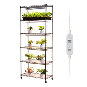 6-Tier Indoor Plant Shelf with Grow Light
