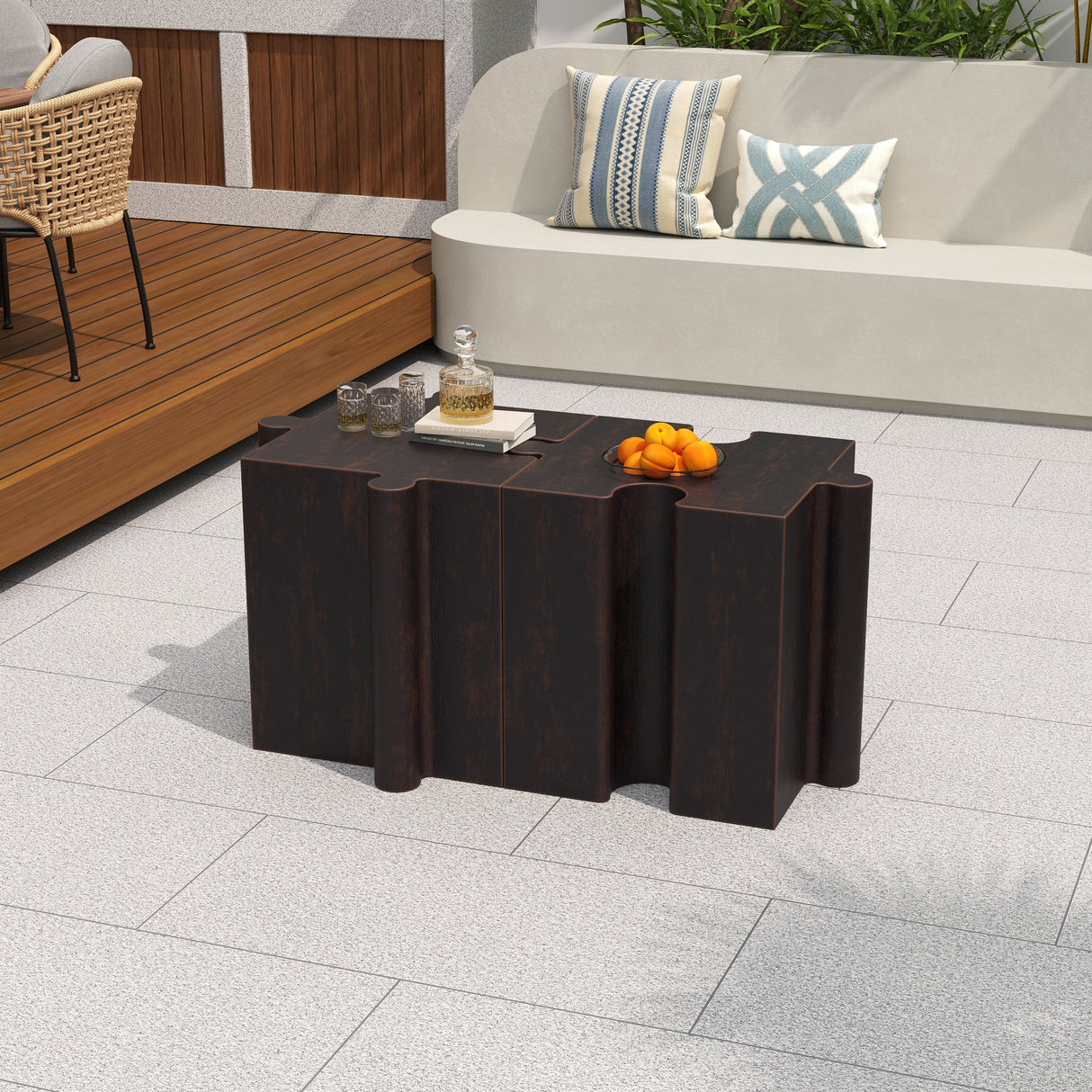 3-Piece Artistic Puzzle Table Set