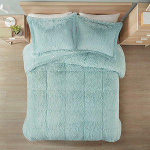 Shaggy Long Fur Comforter Mini Set with Hypoallergenic Fill - King/Cal King
