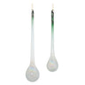 Green Iridescent Ribbed Glass Icicle Drop Ornament (Set of 12)