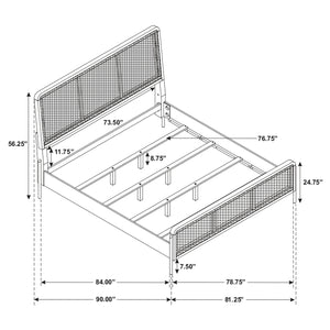 Stevie Sand Wash Natural Cane 4-Piece Eastern King Bedroom Set