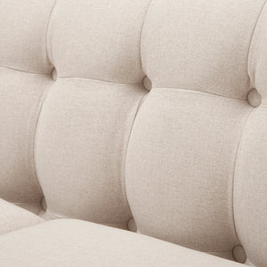 Jack 84' Modern Tuxedo Tufted Sofa, Sky Neutral Beige Polyester