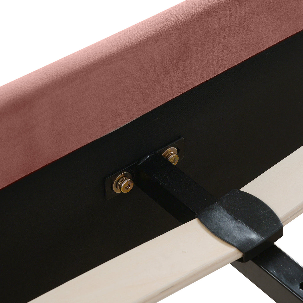 Aspen Vertical Tufted Headboard Platform Bed Set, Queen, Ash Rose Pink Velvet