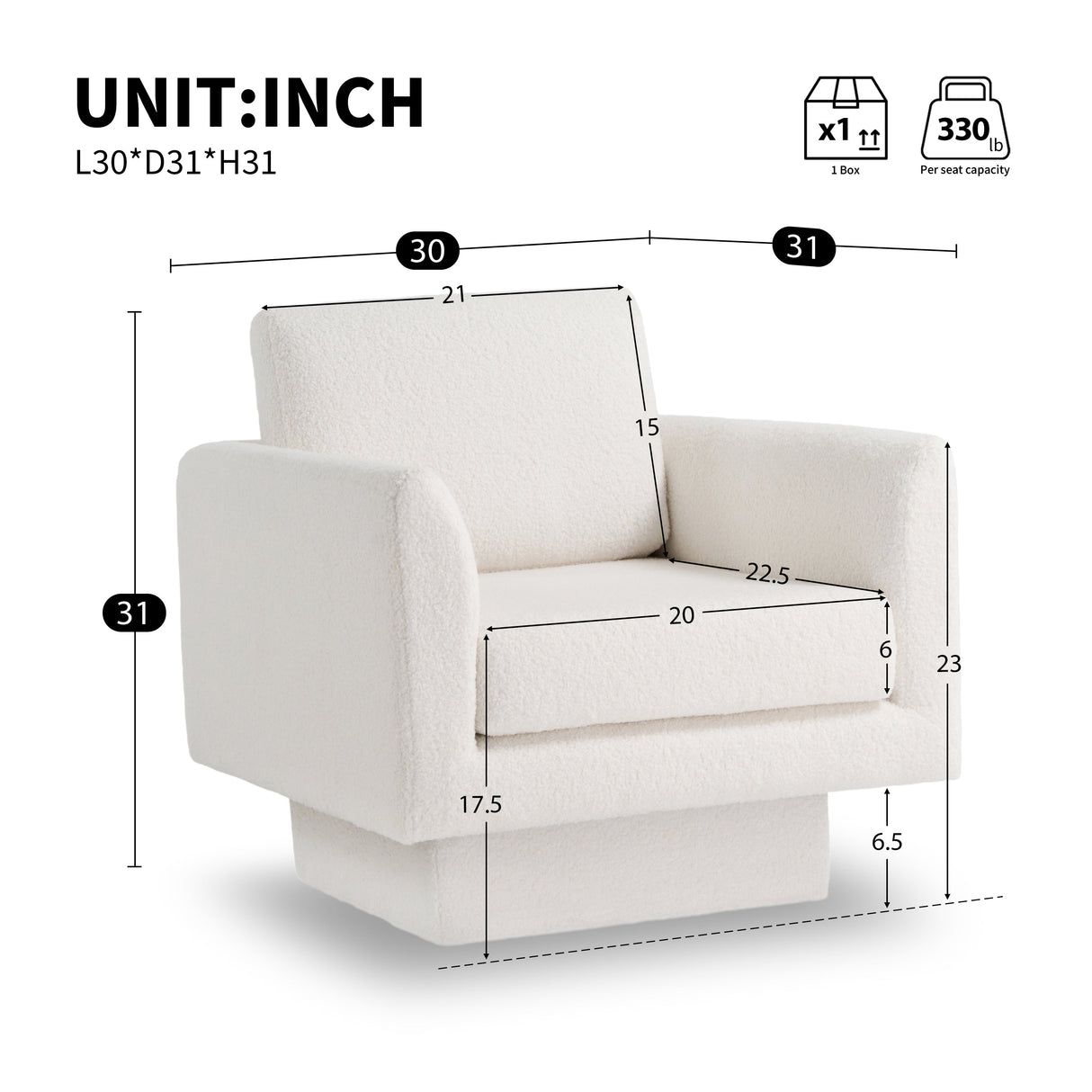Hartswell Teddy Sherpa Modern Swivel Accent Chair