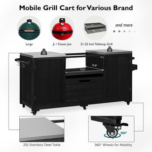 K&K 66.5' Outdoor Kitchen Island for Big Green Egg Grills