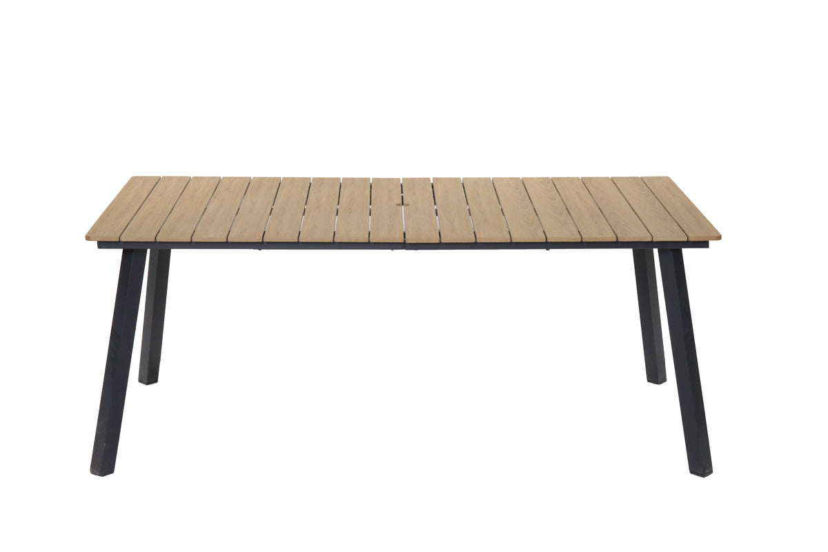 Outdoor Folding Dining Table for 4-6 with Umbrella Hole - Steel