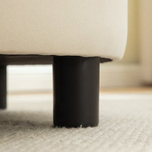 29.33"W Upholstered Round Ottoman With Reversible Lid