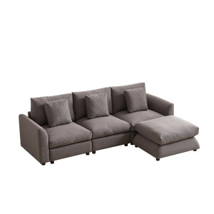 102.2 Inch Combination Modular Sofa with Ottoman Grey