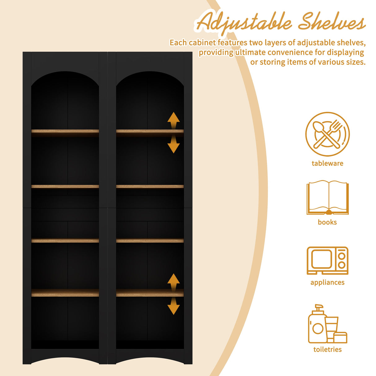 On-Trend Free Standing 5 Tier Bookshelves, Bookcases Set of 2