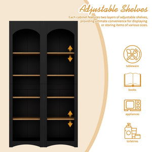 On-Trend Free Standing 5 Tier Bookshelves, Bookcases Set of 2