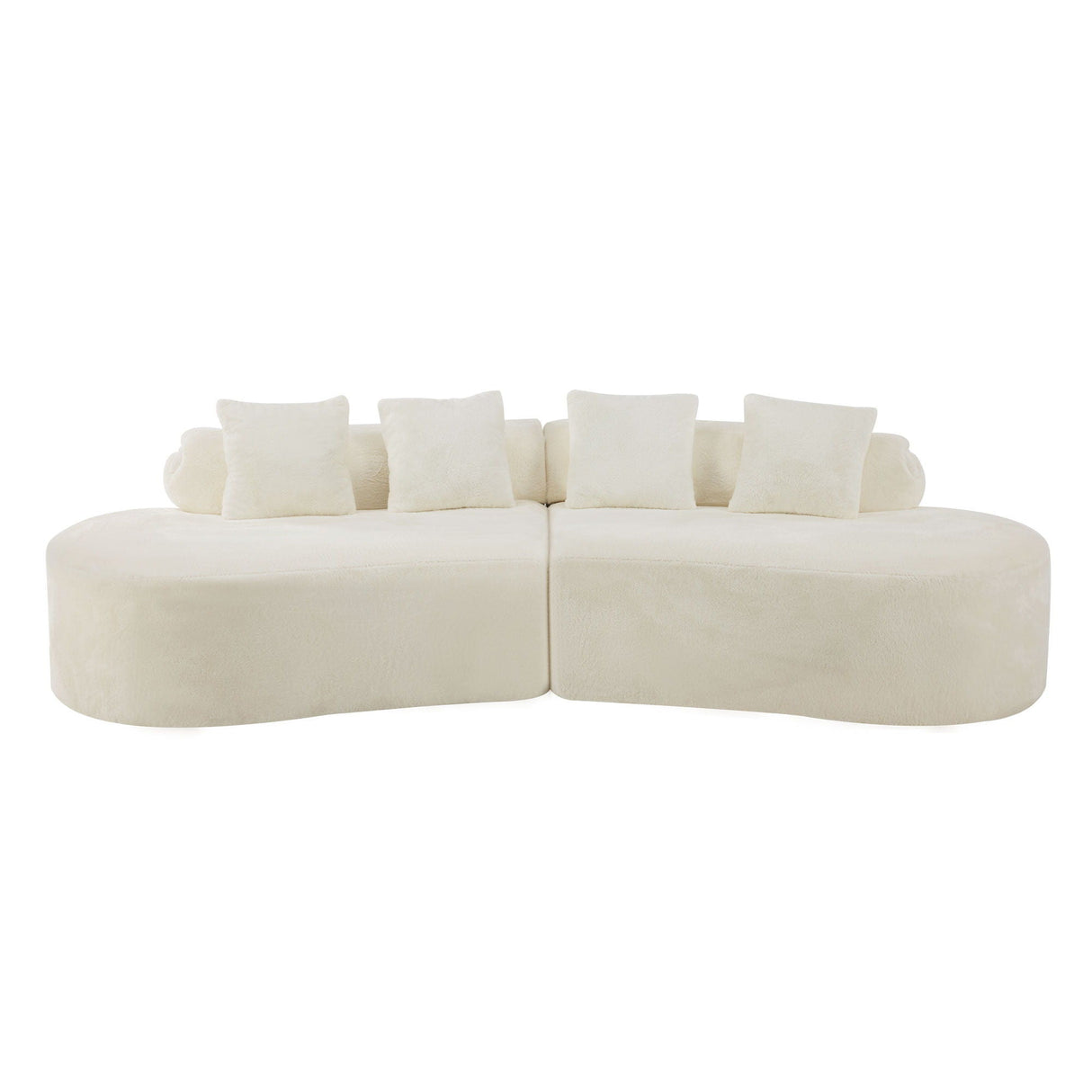 Modern Curved Sofa With Pillows