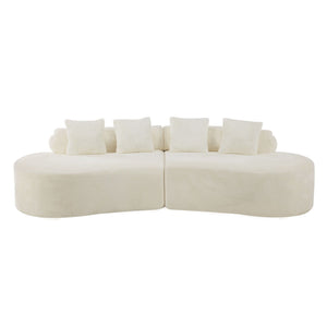 Modern Curved Sofa With Pillows