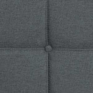 Queen Size Upholstered Platform Bed Frame With Button Tufted Linen Fabric Headboard - Dark Gray