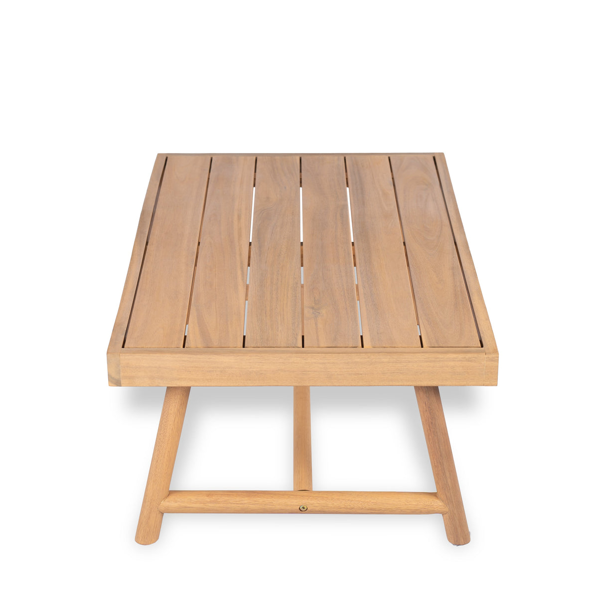 Patio Acacia Wood Chat Set, Club Chair + Coffee Table with Water-resistant Cushion
