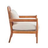 Elliston Rattan Backrest Solid Wood Accent Chair with Cushions, Set of 2