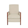 Mid Century Modern Fabric Channel Stitch Wood Pushback Recliner
