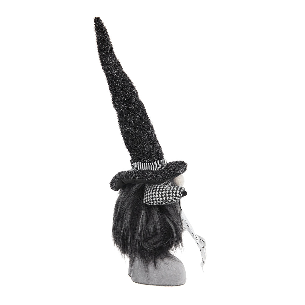 Set of 2 Black Fabric Gnomes with 'Boo' Banner