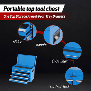 5-Drawer Rolling Tool Storage Cabinet with Detachable Top Toolbox