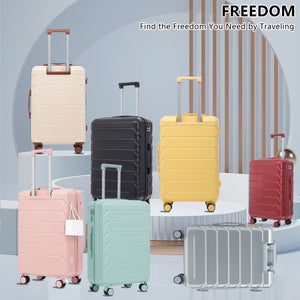 3-Piece ABS Spinner Wheel Luggage Set with Combination Lock - Silver