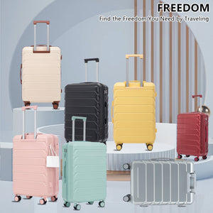 3-Piece ABS Spinner Wheel Luggage Set with Combination Lock - Silver