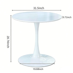 Mid-Century Tulip Dining Table with Round Top and Pedestal Base - Multiple Colors
