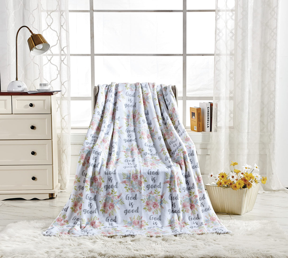 Faith, Hope, Love Home Décor God Is Good Oversized Microplush Throw Blanket (50" X 70") - Blessed