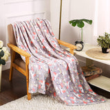 Summertime whimsy plush fleece throw blanket (50" x 60") - rainbow unicorn