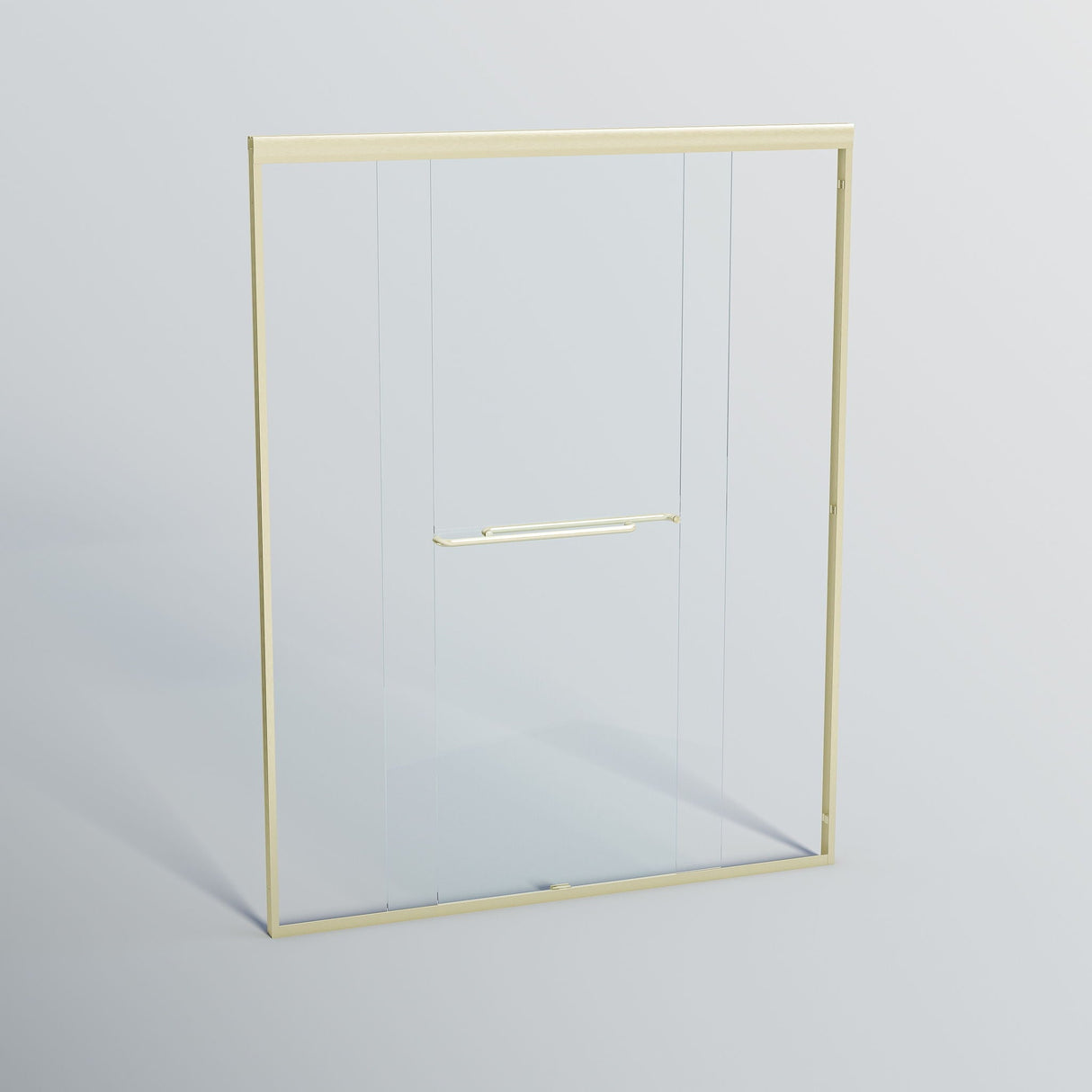 Double Sliding Shower Door, Semi-Frameless Bypass Bathroom Sliding Door With 1/4" (6 Mm) Tempered Glass For Walk-In Shower