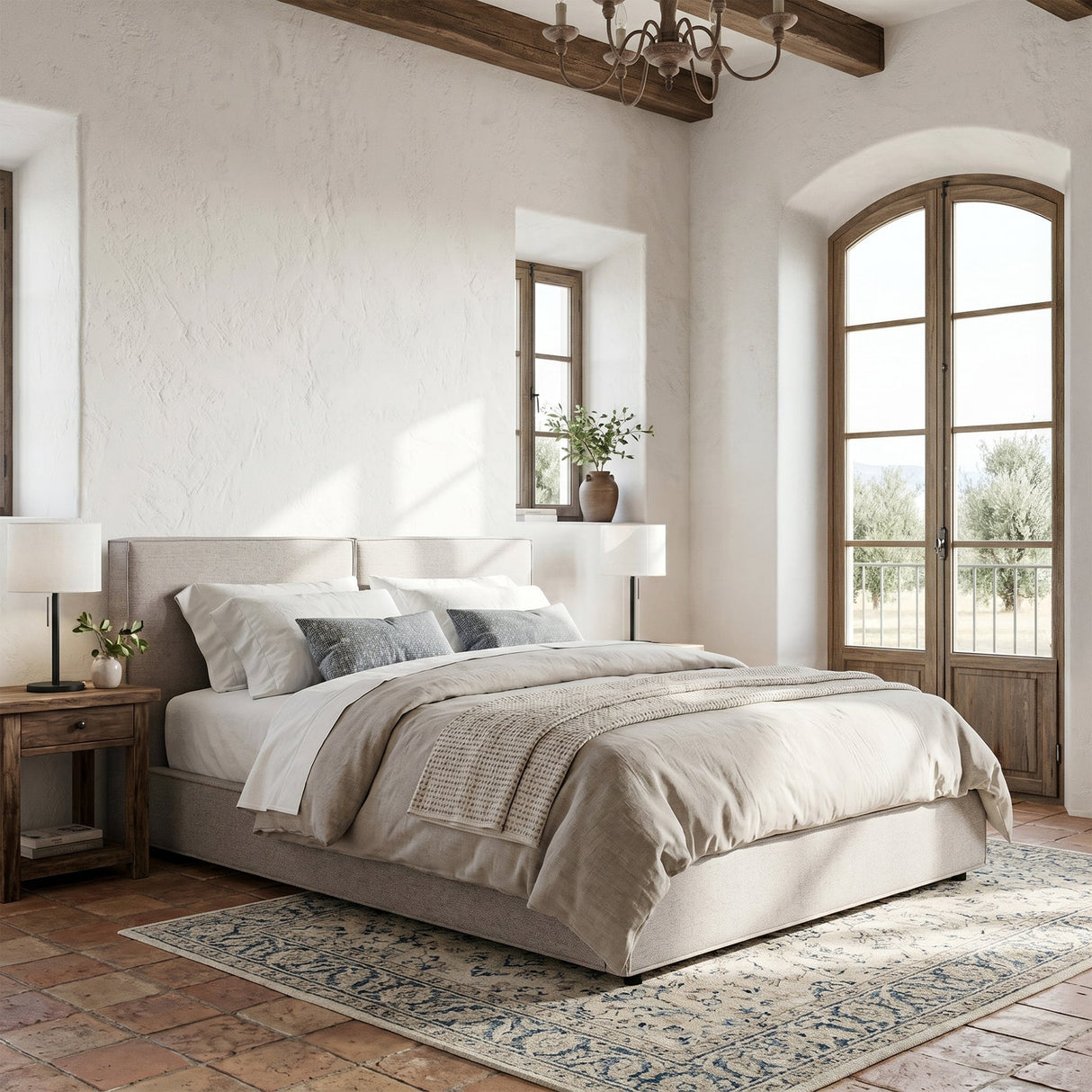 Modern Tufted Queen Size Upholstered Platform Bed Frame
