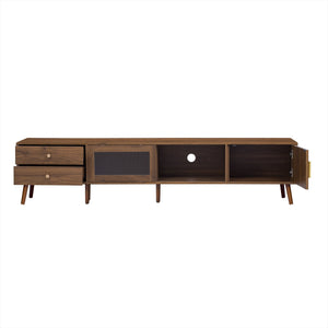 76" TV Stand, Entertainment Center With Storage Cabinets, TV Media Console Table For Living Room - Natural
