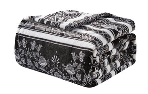 Faith, Hope, Love Home Decor Microplush Blanket - Paisley Black & White