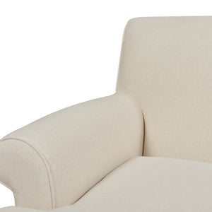 Alana 38' Lawson Accent Arm Chair Metal Casters, Light Beige Linen