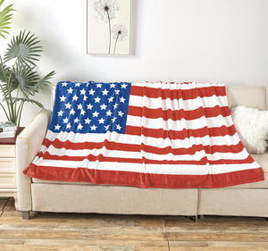 FAITH, HOPE, LOVE HOME DECOR American Flag Oversized 50" x 70" Throw Blanket