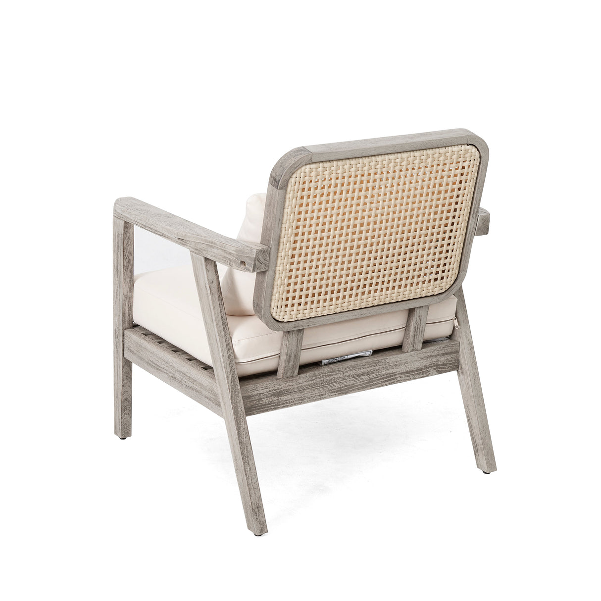 Set of 2 Outdoor Acacia Wood Patio Club Chairs with Cushions