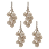 Beige Pom Pom Cluster Drop Ornament (Set of 4)