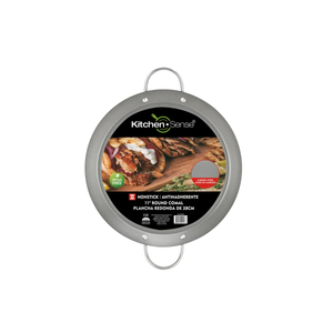 Nonstick Carbon Steel Round Comal with Metal Handles, PFOA Free