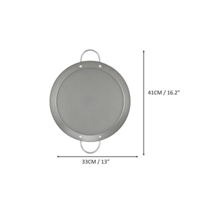 Nonstick Carbon Steel Round Comal with Metal Handles, PFOA Free