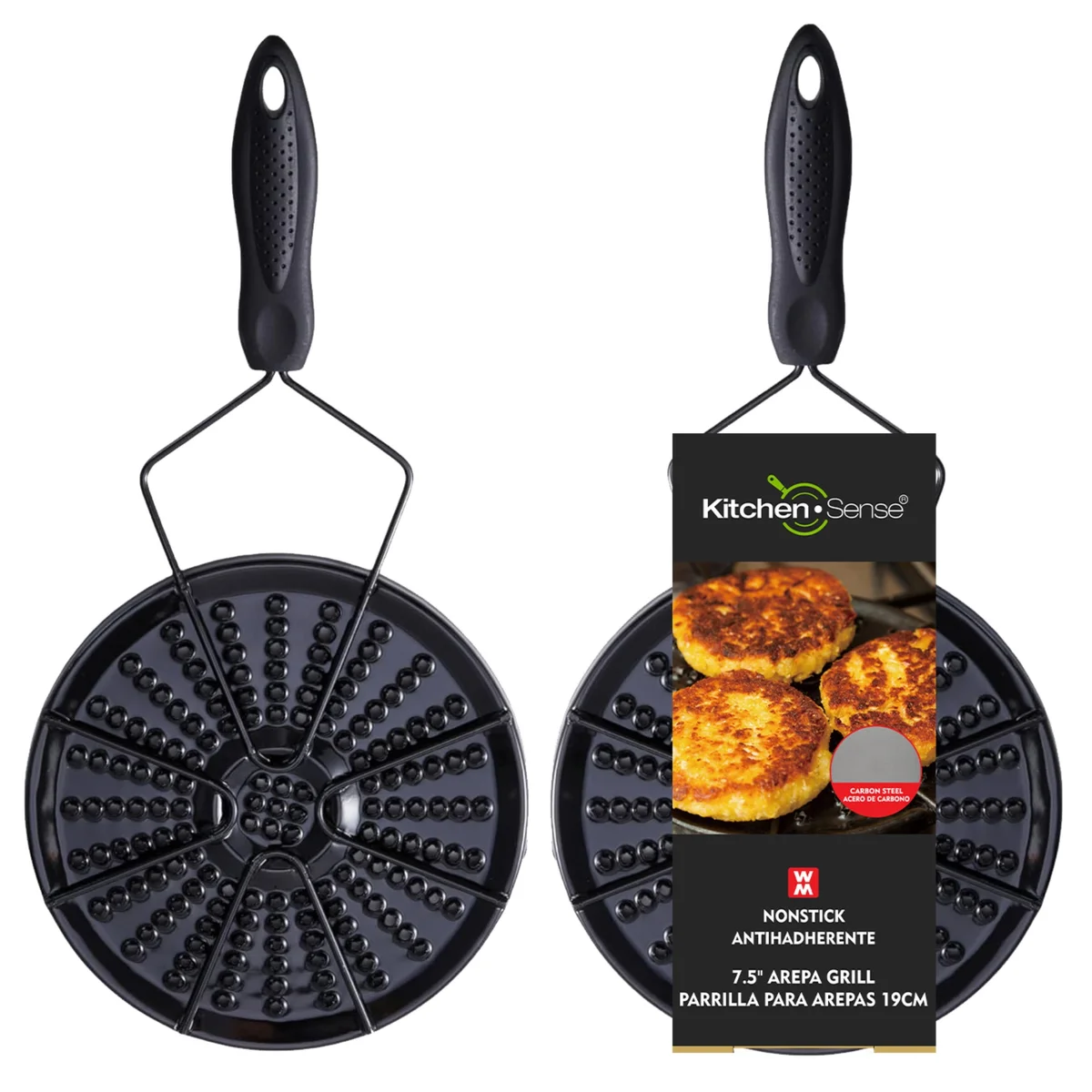 Arepa Grill for Stovetop & Gas Burner – Colombian Arepa Grill, Heat Diffuser Plate for Even Cooking, Durable Enamel-Coated Iron with Non-Slip Handle for Flatbreads & Tortillas