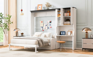 Multi-Functional Murphy Bed with Sofa, Desk, and Storage Cabinet