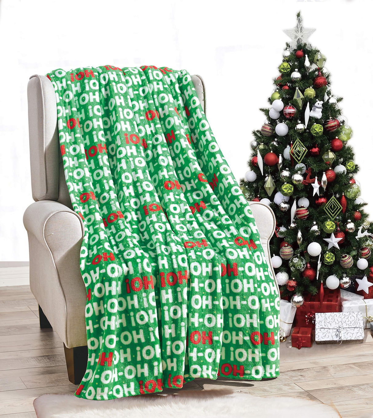 NobleHouse Velvet Touch Holiday Throw Fleece Blanket (50" x 60")
