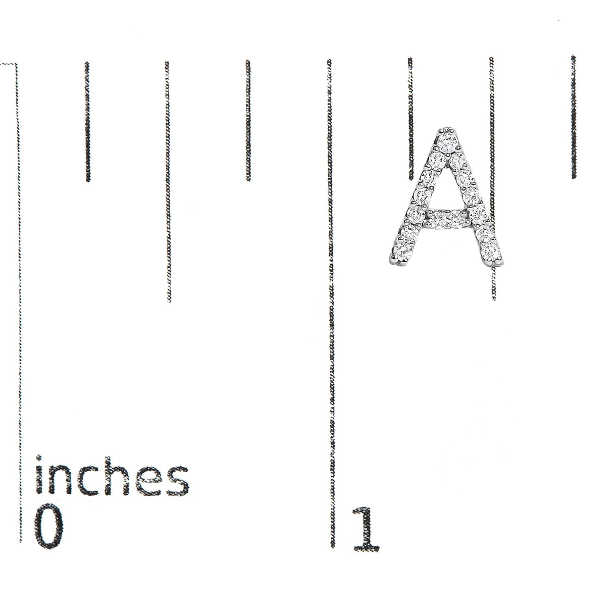 10K White Gold 1/10 Cttw Diamond Initial “A” to "Z" Stud Earring