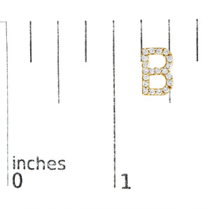 10K Yellow Gold 1/10 Cttw Diamond Initial “A” to "Z" Stud Earring