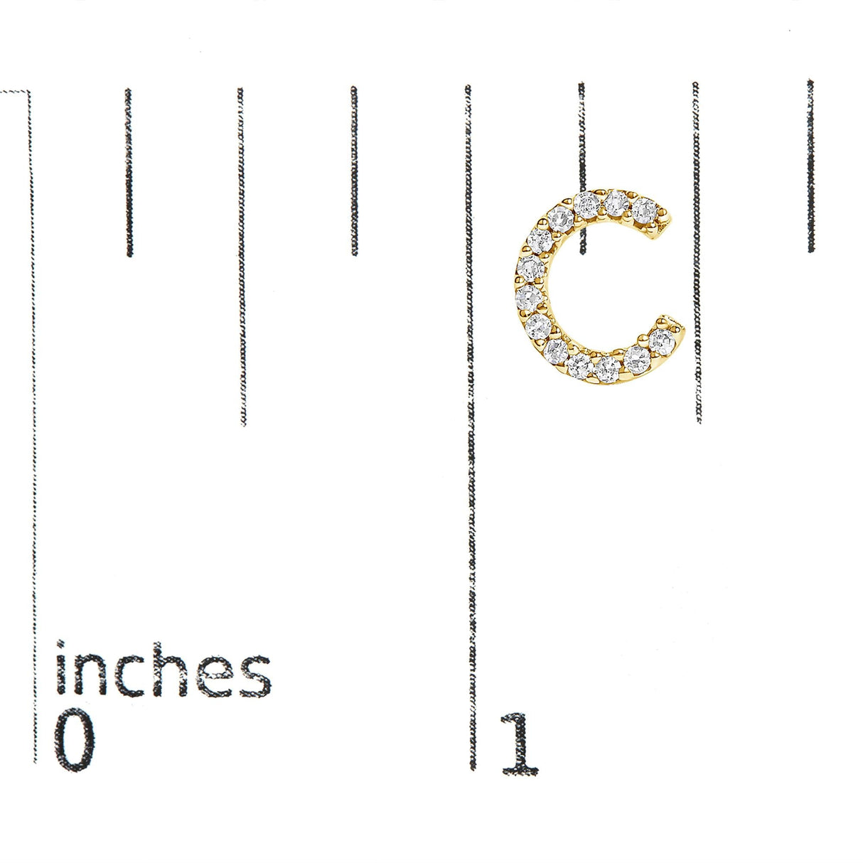 10K Yellow Gold 1/10 Cttw Diamond Initial “A” to "Z" Stud Earring