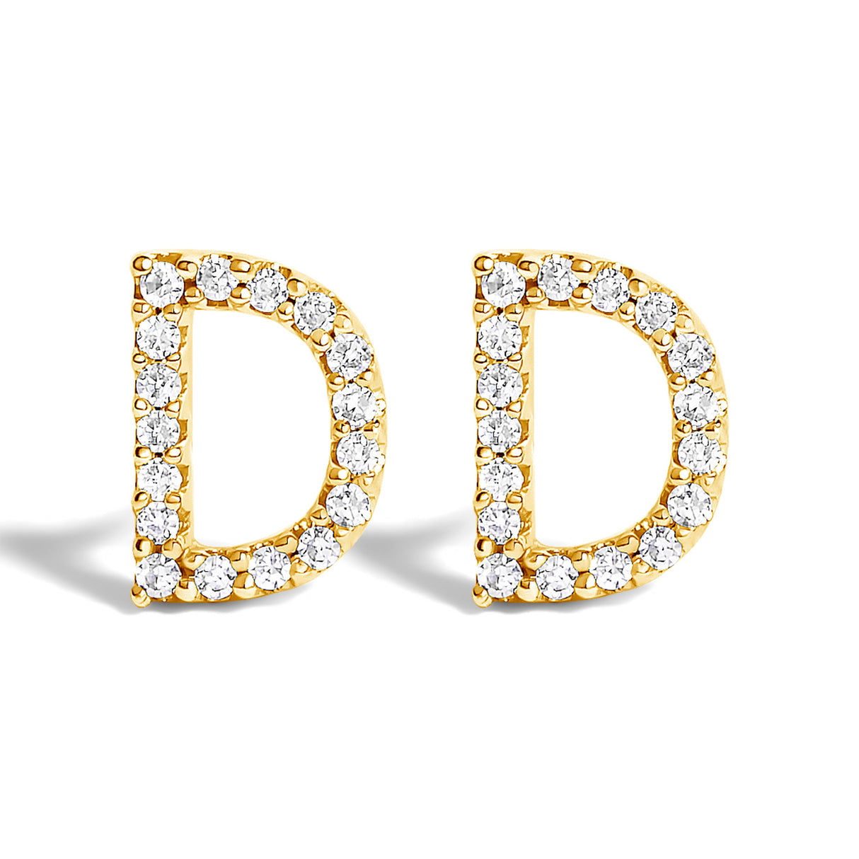 10K White Gold 1/10 Cttw Diamond Initial â€œAâ€ Stud Earring
