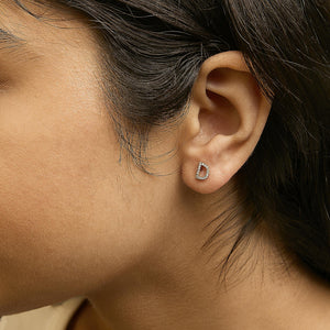 10K Yellow Gold 1/10 Cttw Diamond Initial “A” to "Z" Stud Earring