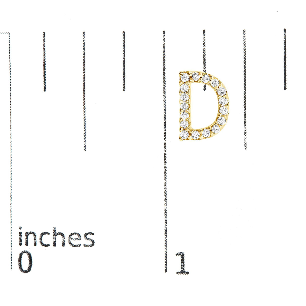 10K Yellow Gold 1/10 Cttw Diamond Initial “A” to "Z" Stud Earring