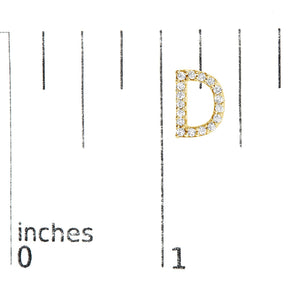 10K Yellow Gold 1/10 Cttw Diamond Initial “A” to "Z" Stud Earring