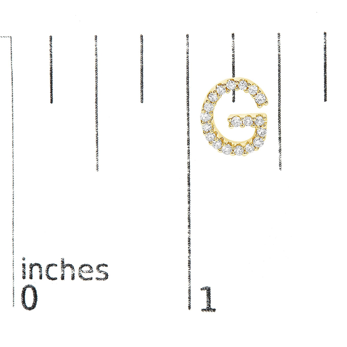 10K Yellow Gold 1/10 Cttw Diamond Initial “A” to "Z" Stud Earring