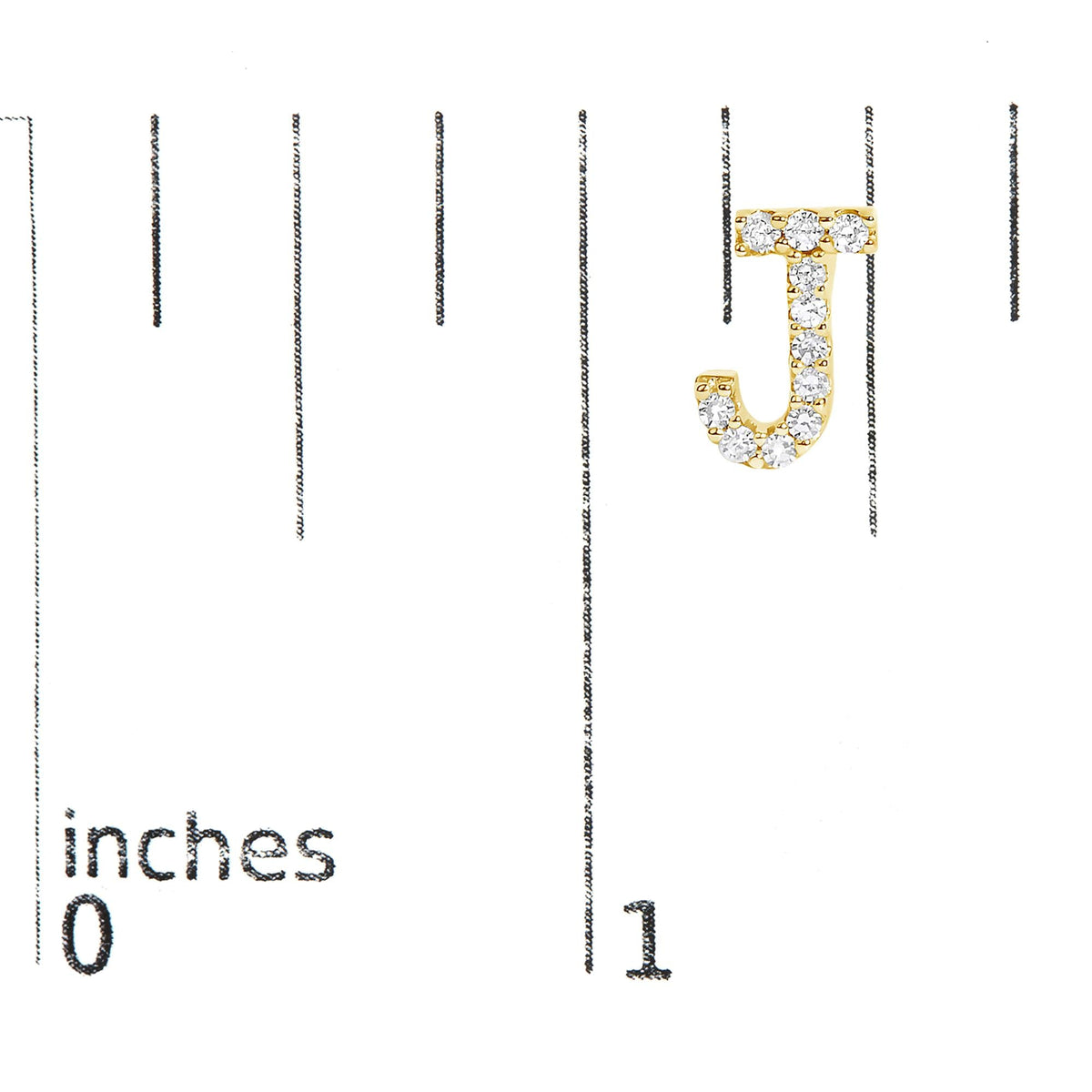 10K Yellow Gold 1/10 Cttw Diamond Initial “A” to "Z" Stud Earring