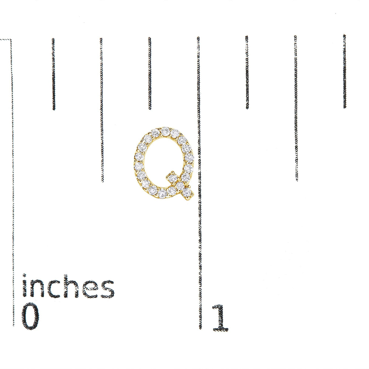 10K Yellow Gold 1/10 Cttw Diamond Initial “A” to "Z" Stud Earring